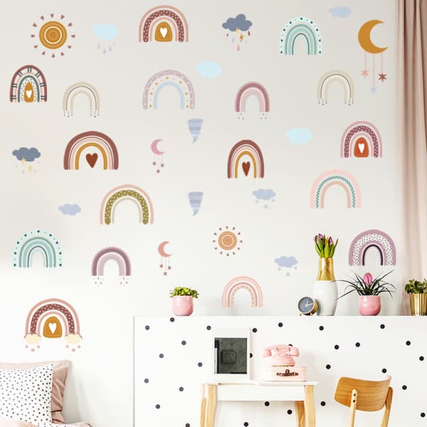 Rainbow Wall Stickers, wallstickers til børneværelser Rainbow