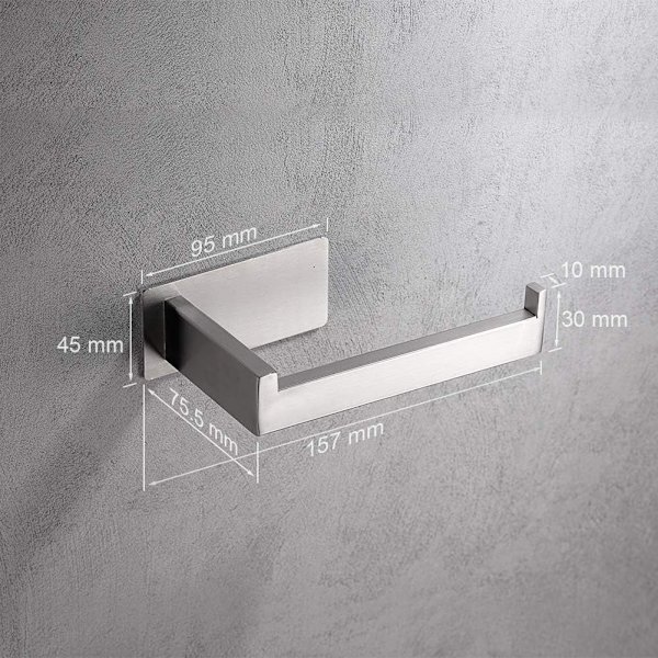 Toiletpapirholder, vægmonteret toiletpapirholder, 304 rustfrit stål
