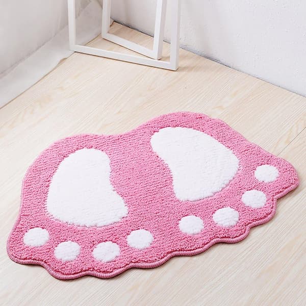 Stor størrelse (67*48cm) rosa bomull sklisikker baderomsmatte, , , rask