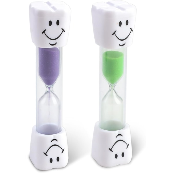 2 stk. timeglas 3 minutter, farverigt sandur, køkken, timeglas