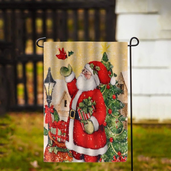 1pc (A) Christmas Garden Flag Santa Claus Xmas Yard Flag Hanging