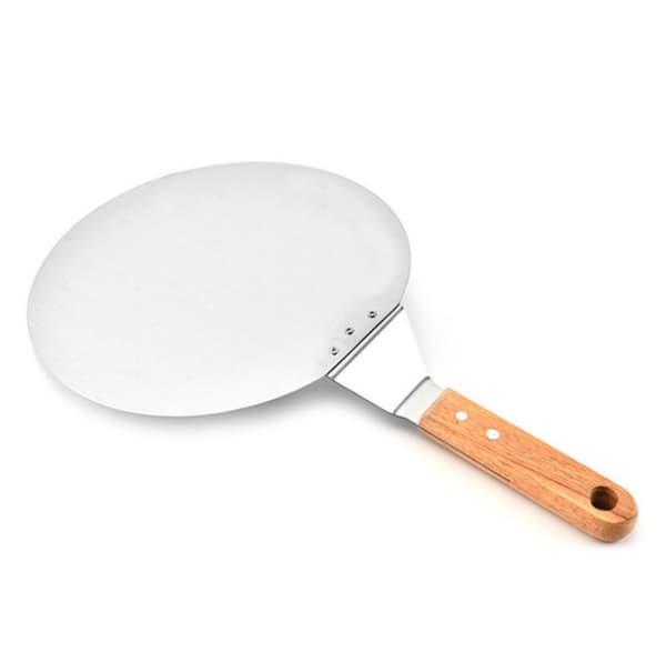 Pizzaspade, Rund Pizzapadle Med Tretthåndtak Og Rustfritt