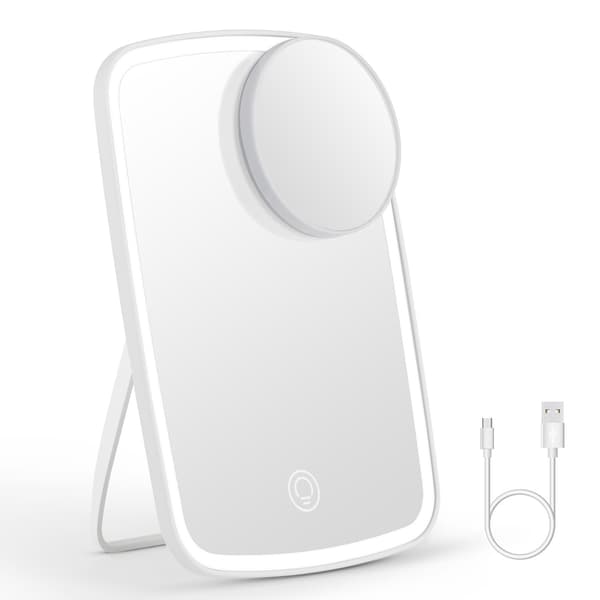 10x Lighted Magnifying Mirror, Rechargeable with 3 LED Light Sett