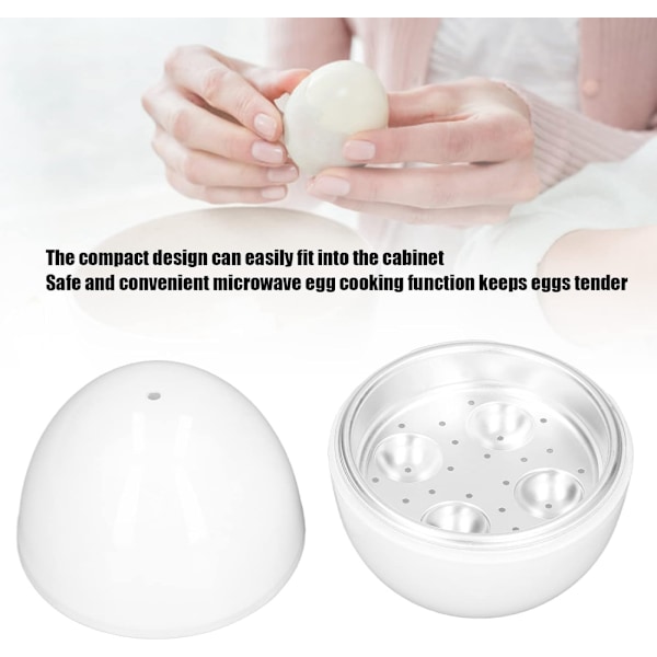 1 stk eggkoker, 4 egg kapasitet, mikrobølgeovn, kokte egg, komp