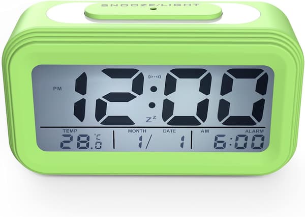 Digital väckarklocka, morgonväckarklocka, tyst batteridriven