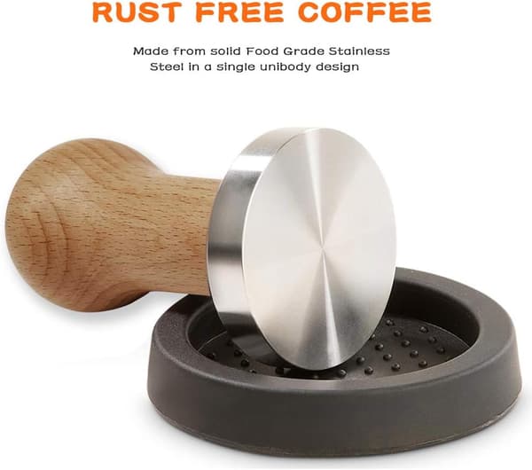 Kaffe Press med Silikonepude Træ Kaffe Press med Rustfrit Stål