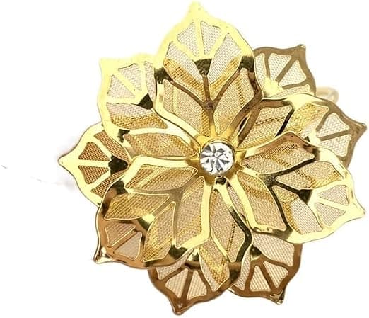1st Hotel Gold Servett Spänne Mesh Blomma Servett Ring Drill Blomma