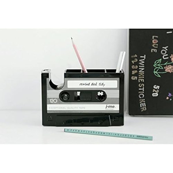 Retro kassettedispenser til skrivebord, blyantholder, penbeholder,