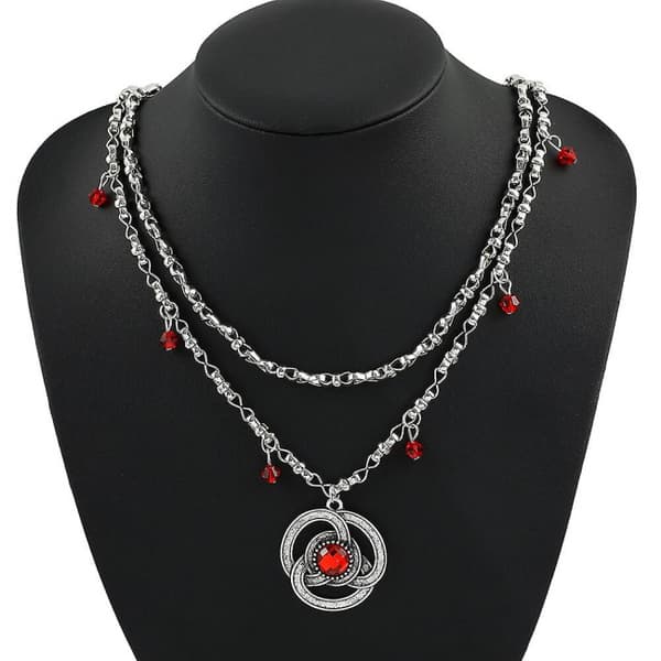 Rött Kristallhänge Halsband