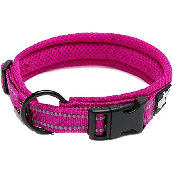 Reflective Dog Collar Adjustable Strong Nylon Comfort Padded Clas