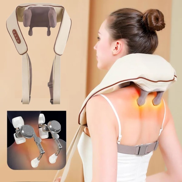 Nack- och axelmassageapparat - Elektrisk Shiatsu-hals med värme - De