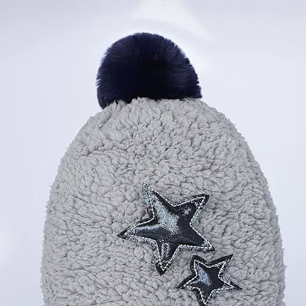 1 st grå (58-60 cm) Barn Pojkar Flickor Vinterhatt Fleece 3 i 1 mössa