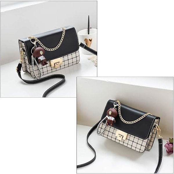 Crossbody-väska axelväska för kvinnor läder små handväskor