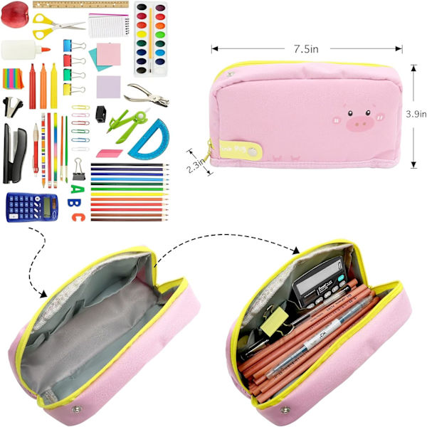 Stor kapacitet sød pen blyant etui Kawaii brevpapir pung til M