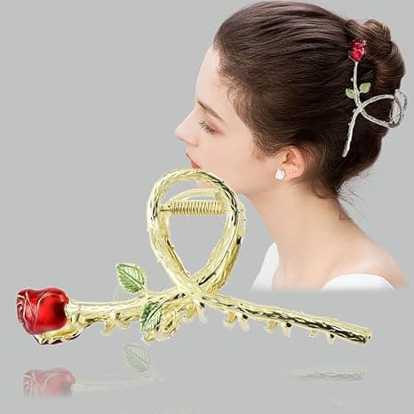 Blomsterklips, store blomsterhårklips kjeveklips hårklør for kvinner