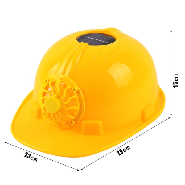 Solcelledrevet sikkerhedshjelm Hård ventiler hattehætte med køling C