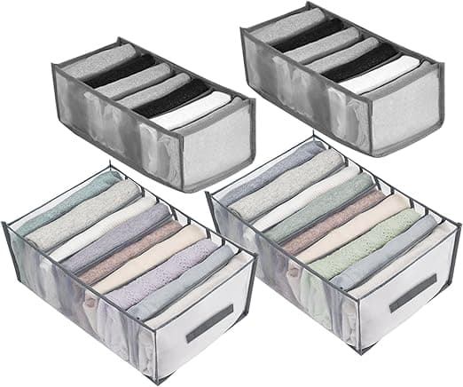 Förvaringslåda, 4-pack, hopfällbar, mesh, organizer, för Jean