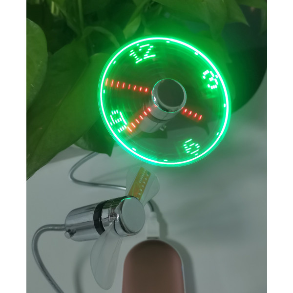 USB LED-ventilator, mini LED-ur-ventilator med fleksibel svanehals, personlig