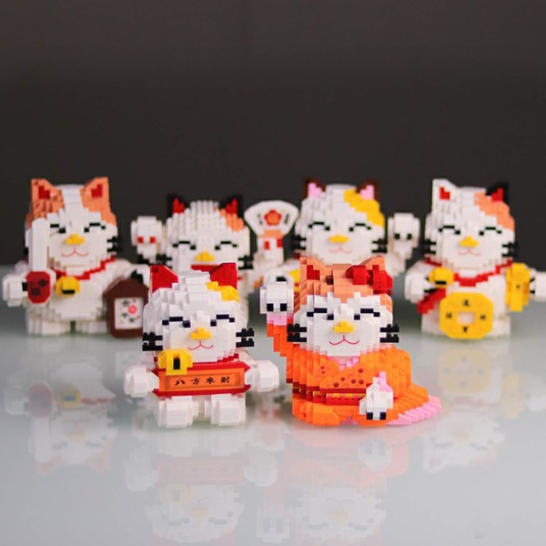 Micro Cat Byggeklodser Kæledyr Mini Byggelegetøj Klodser Bygning b