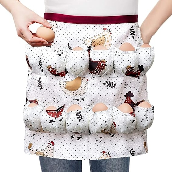 Chicken Egg Förkläde Ägghållare Förkläde med ficka Funny Egg Collecti