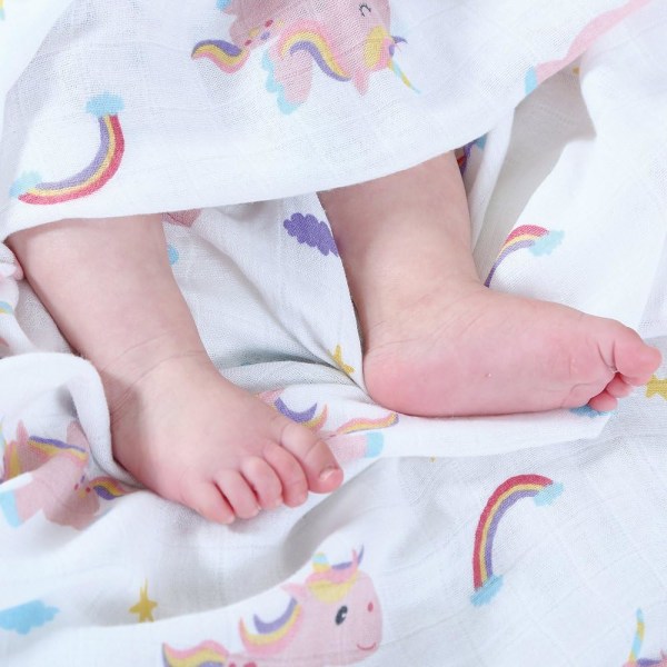 Baby swaddle teppe | 'Unicorn Design' Maxi Lange 120x120 cm Swa