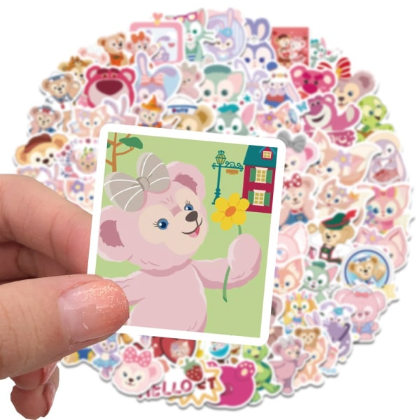 100 small size cute bear graffiti stickers cartoon rabbit waterpr