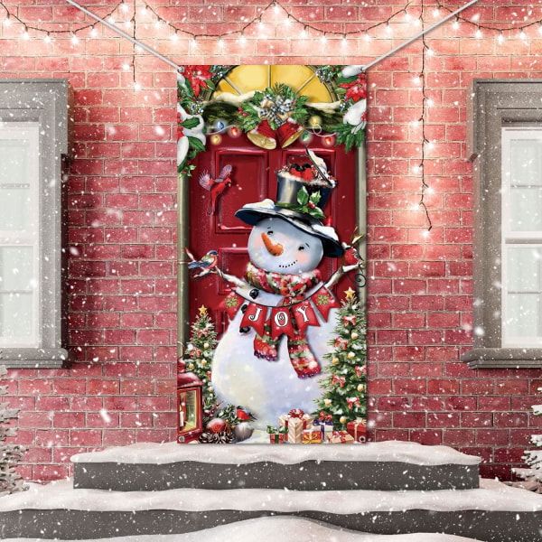 180*90cm Christmas Snowman Dörr Cover Jul Ytterdörr Banner