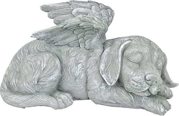 Kæledyrsmindeengel Hund Æresstatue Gravsten, 25,5 cm, Polyres