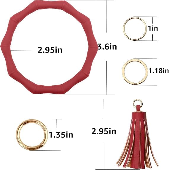 Nøglering Armbånd Nøglekæde med Kvast Silikone Rund Bangle Bamb