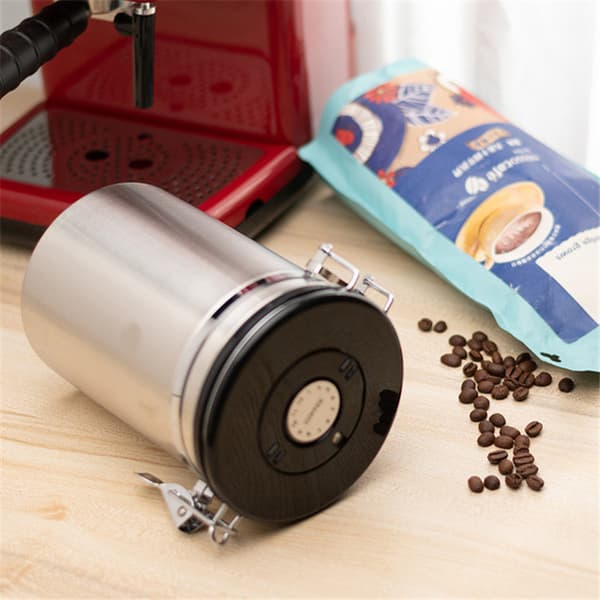 Kaffeboks - Rustfritt stål, lufttett kaffeoppbevaringsbeholder