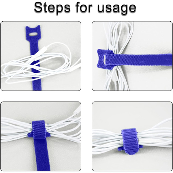 Kabelbindere [50 stk], Kabelstropper, Gjenbrukbare Kabelbindere, Kabel Sto