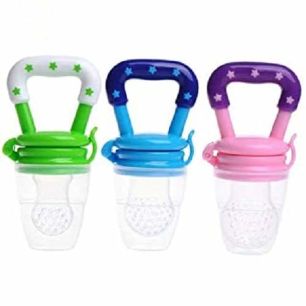 Baby Napp 3Pack-Färskmatare-Silikonnipplar Bandleksak-Silikonpåsar för småbarn och barn