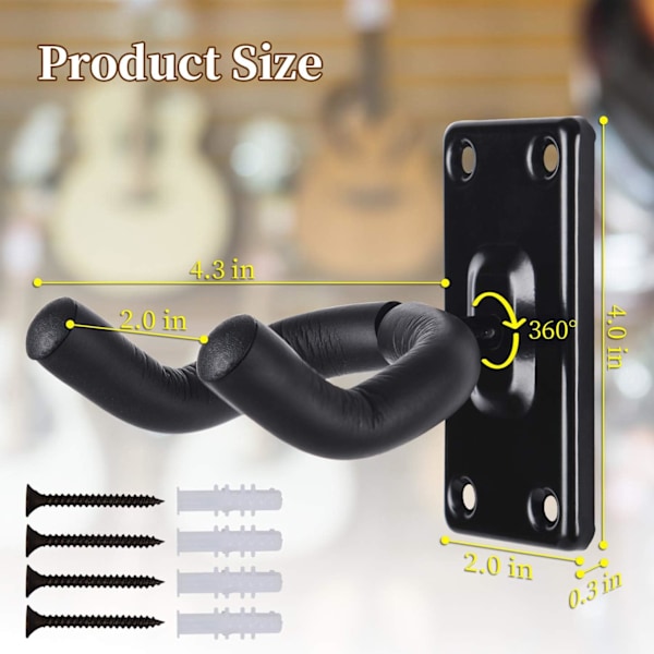 Väggmonterad gitarrhängare, 3-pack