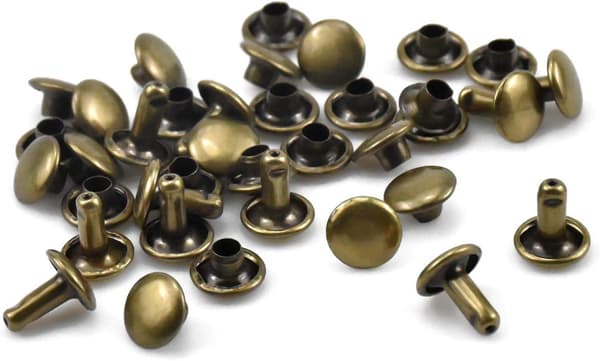 100 sett bronse 8mm lærnagler Dobbel nagle Rørformet nagle Stud
