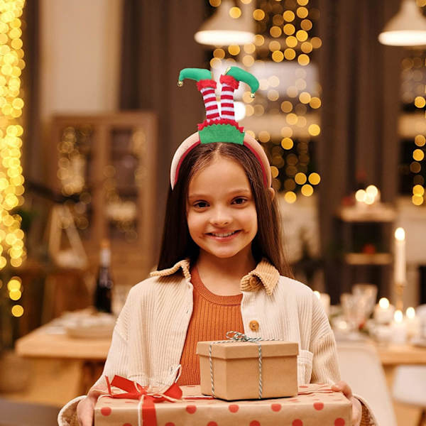 Juldekoration 2-pack julhuvudband med julelementhuvudband bekväma och användbara julhuvudbonader