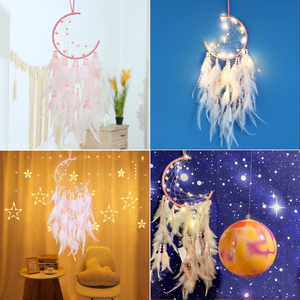 LED-unisieppari, käsintehty höyheninen unisieppari valaiseva unelma