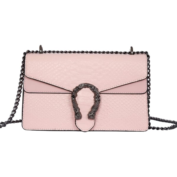 Stilfulde Chain Satchel Håndtasker til kvinder - Luksus slangeskind Print