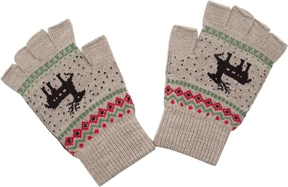 1 par Khaki Unisex Vinter Halvfingerhandskar Vinter Varma Touch S