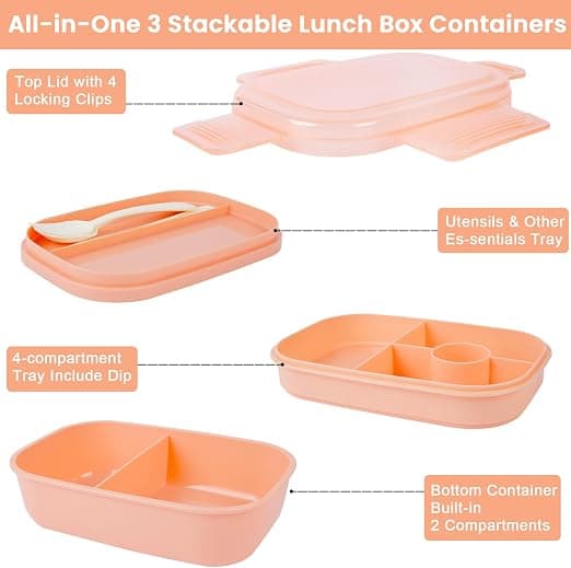 1 stk madkasse - 1900mL Bento Box til børn og voksne Bento Box med C