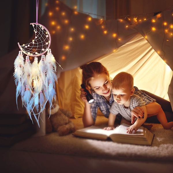 LED-unisieppari, käsintehty höyheninen unisieppari valaiseva unelma