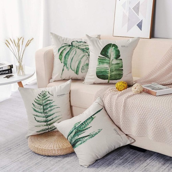 4 kpl tyynynpäällinen 45 x 45 cm polyesteri ja pellava koristeellinen