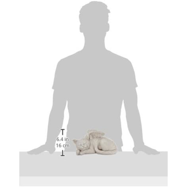 Muistomerkki Kissa Lemmikkieläin Enkeli Kunniapatsas Hautakivi, 25,5 cm, Polyres