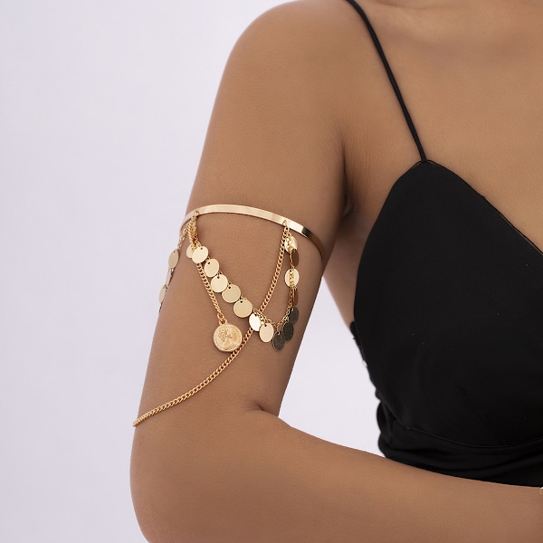Guld Arm Bracelet Övre Arm Manschett