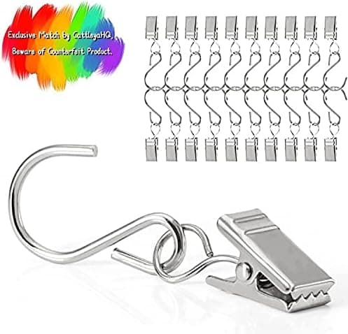 40 stk. gardinringe med clips, rustfrit stål clips ringe id