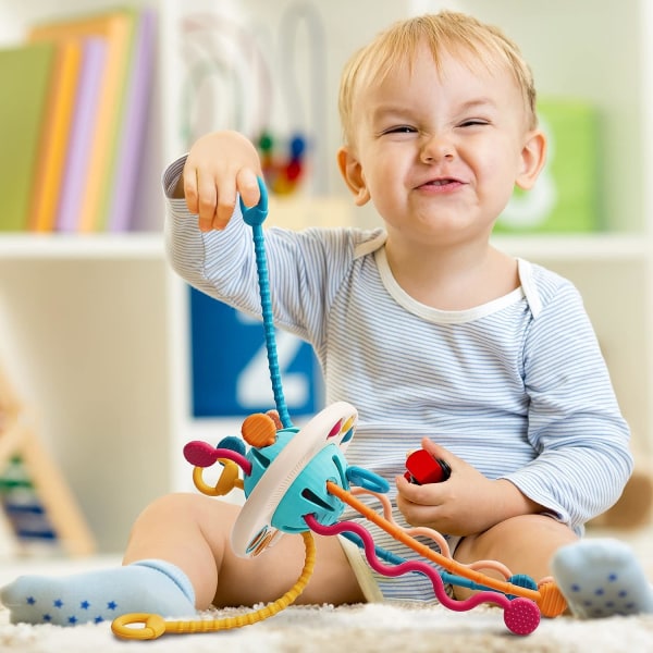 Baby sensorisk leketøy Snøring Læring Tau, med enkelt bobler en