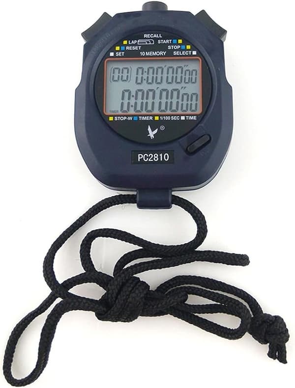 Professionell digital sportklocka timer, 2 rader 10 minne, Co