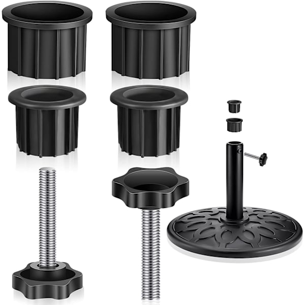 6 stk. paraplyfod stand hulring prop og hætte patio U