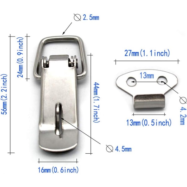 Spak Lås Fjærsperre Lås Vippe Rustfritt stål for Verktøy Ch