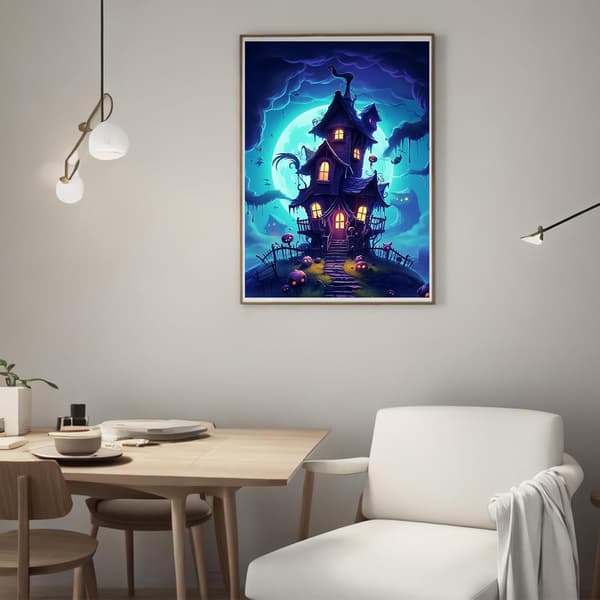 30*40CM 5D diamond painting , full borr, Dark Ghost Castle, C
