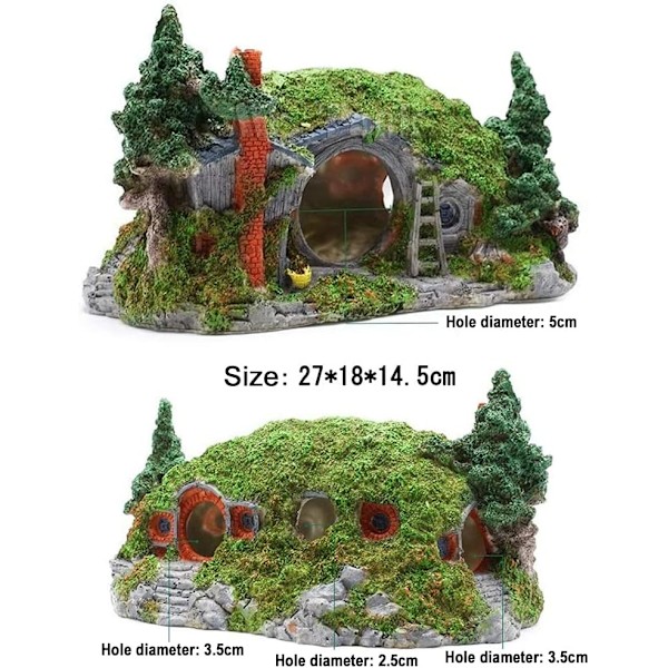 Akvarium Ornament Resin Cave Akvarium Dekoration Fish Hideout Rep